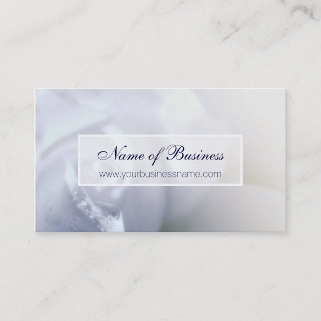 Soft Grey Floral Script Design Business Card (Front)