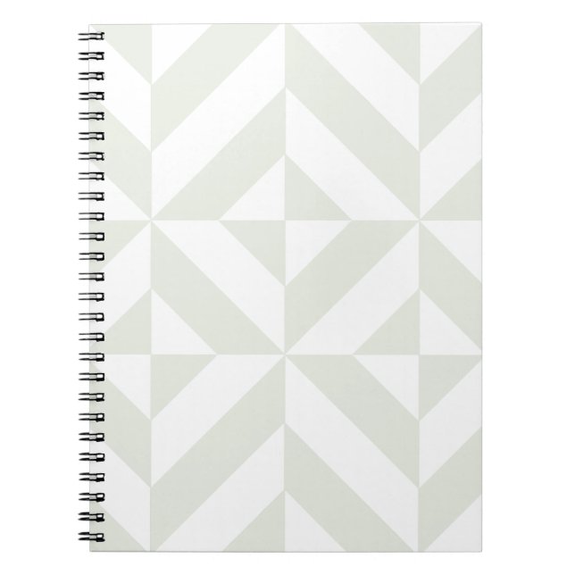 Soft Grey Geometric Art Deco Notebook (Front)