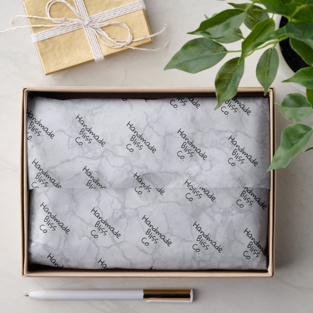 Soft Grey Grey Marble Tissue Paper (Gift)