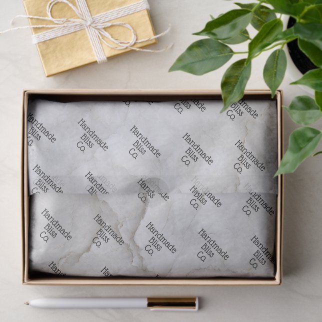 Soft Grey Grey Marble Tissue Paper (Gift)