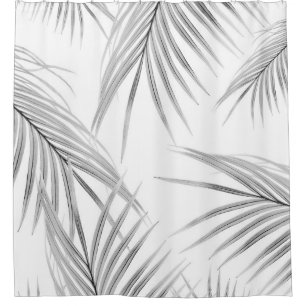 Soft Grey Palm Leaves Dream #1 #tropical #decor 