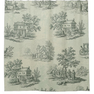 Soft Grey Rustic Farm Toile Countryside