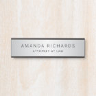 Soft grey satin gradient name and title