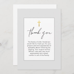 Soft Grey Simple Funeral Thank You Card