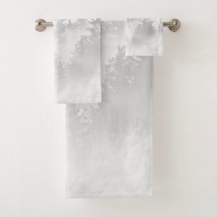 Soft Grey White Forest Dream #1 #decor #art  Bath Towel Set