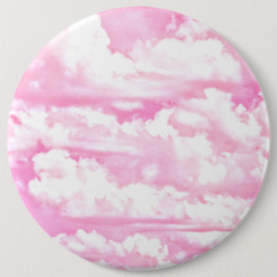 Soft Happy Rose Clouds Decor 6 Inch Round Button