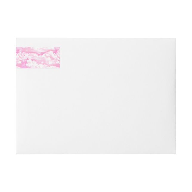 Soft Happy Rose Clouds Decor Wrap Around Label (Front)