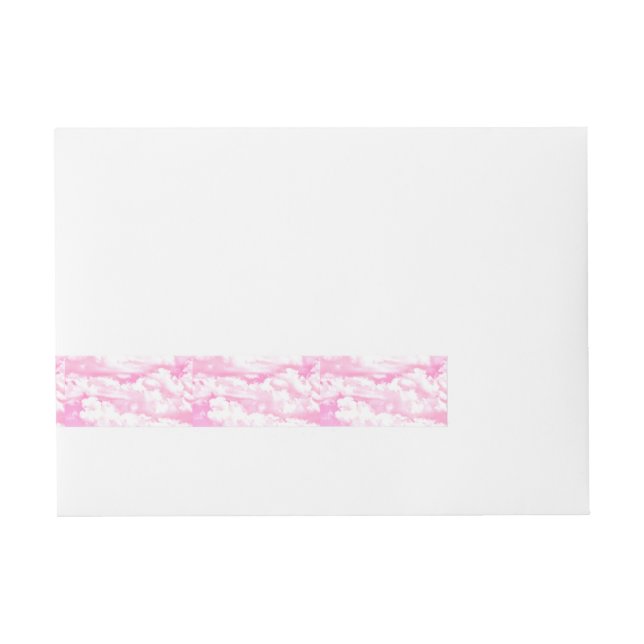Soft Happy Rose Clouds Decor Wraparound Address Label (Front)
