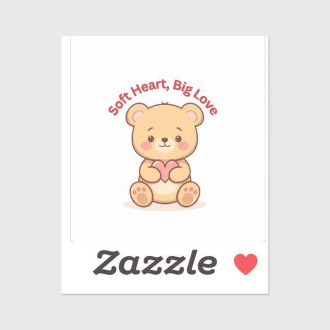 Soft Heart Big Love Cute Teddy Bear Mugs  (Sheet)