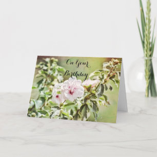 Soft Hibiscus Flowers Birthday Card