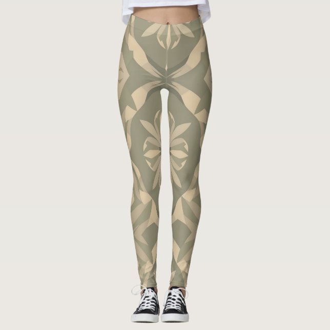 Soft Home Decor Leggings - Symmetrical Digital Pri (Front)