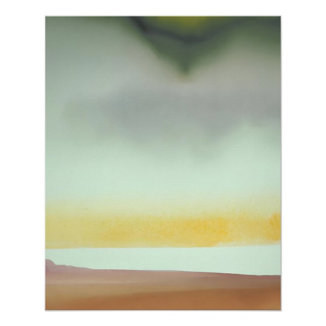 Soft Horizon Abstract in Earthy Tones Poster (Front)