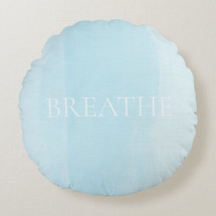 Soft Horizon Watercolor Round Pillow