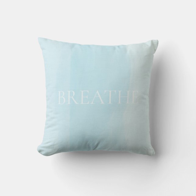  Soft Horizon Watercolor Throw Pillow (Front)