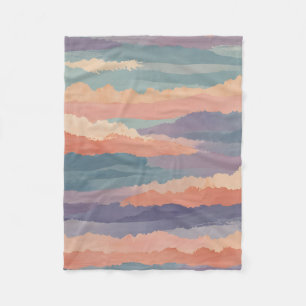 Soft Horizon Waves Fleece Blanket