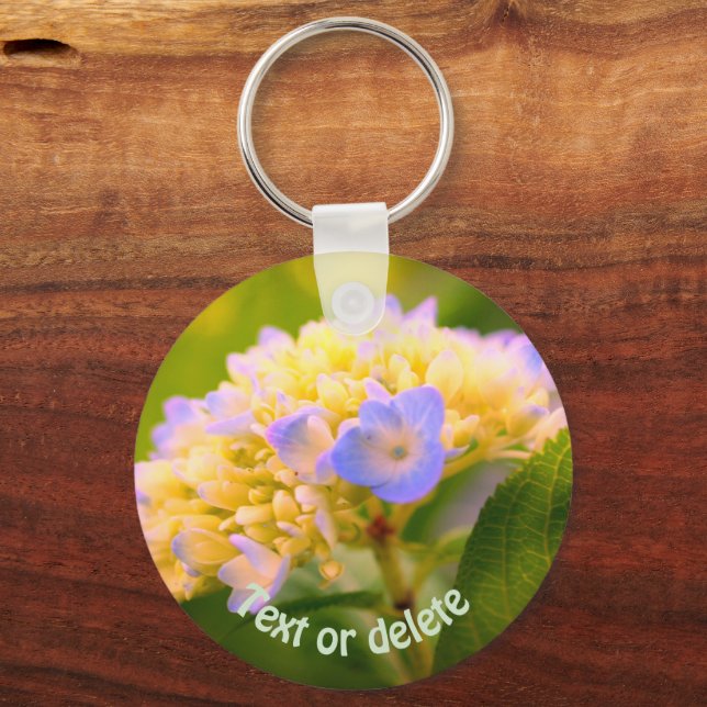 Soft Hydrangea Flower Personalized Keychain (Front)