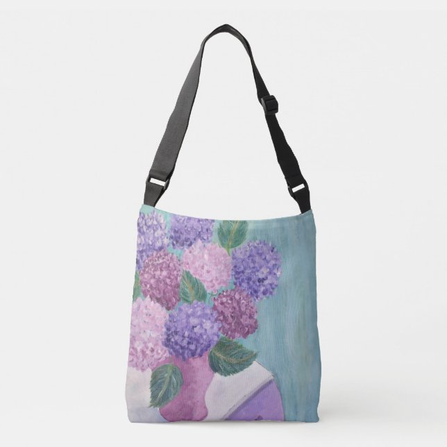 Soft Hydrangeas Crossbody Bag (Front)