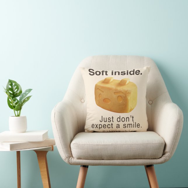 Soft Inside: Iron T Pineapple Cake Funny Quote Art Throw Pillow (Chair)