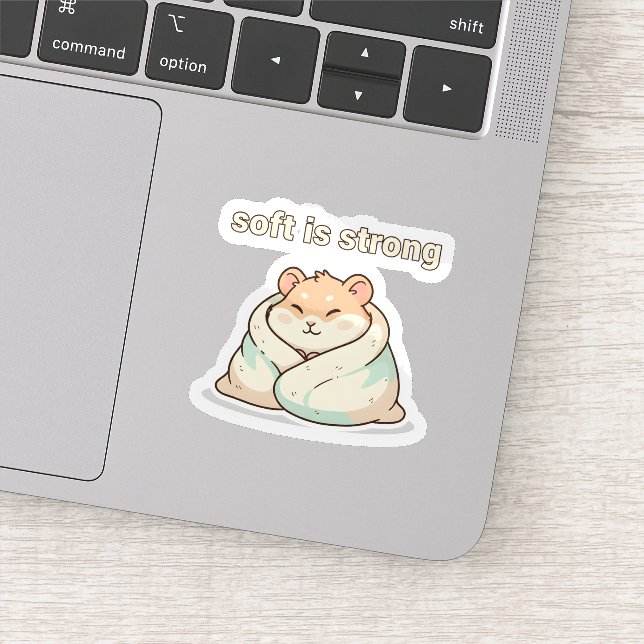 Soft Is Strong Hamster Sticker – Cute Animal  (Détail)