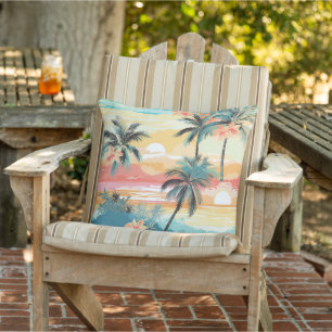 Soft Island Horizon Outdoor Pillow