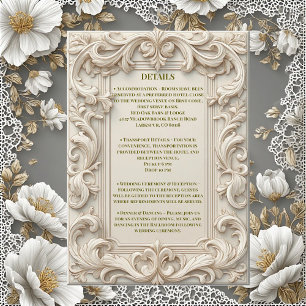 Soft Ivory Baroque Grandeur Acanthus Swirl Minimal Enclosure Card