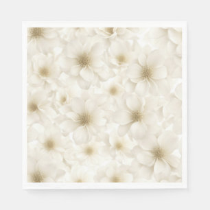 Soft Ivory Floral Abstract Napkin