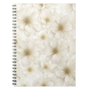 Soft Ivory Floral Abstract Notebook