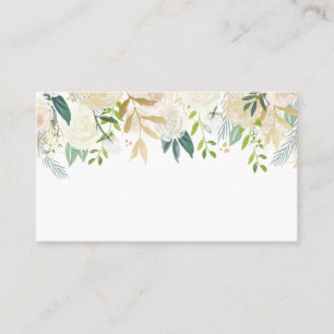 Soft Ivory Floral Garland with Greenery Wedding Place Card