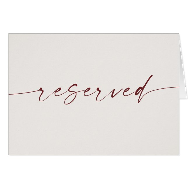 Soft Ivory Wedding Reserved Sign. Elegant Romantic (Front Horizontal)
