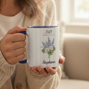 Soft July Birth Flower – Personalized  Mug