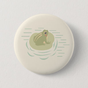 Soft Jungle Frogs & Birds 2 Inch Round Button