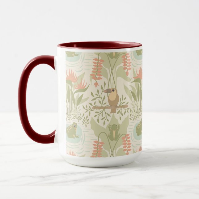 Soft Jungle Frogs & Birds Mug (Left)