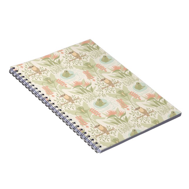 Soft Jungle Frogs & Birds Notebook (Right Side)