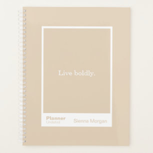 Soft Khaki/Beige Block Quote Fully Customizable Planner