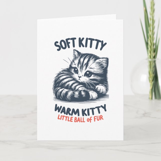Soft Kitty Thank You Card (Front)
