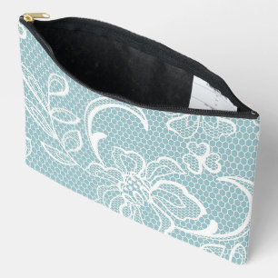“Soft Lacy Floral Look” Print Cosmetic/ Pencil Bag