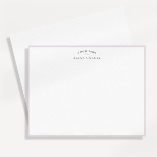 Soft Lavender Border Personalized Note Card