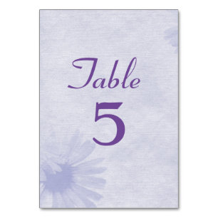 Soft Lavender Daisy Table Number