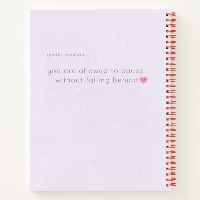 Soft Lavender Dog Notebook | Relaxing Cozy Journal (Back)