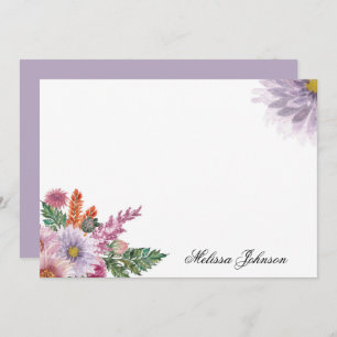 Soft Lavender Floral Personalized Card