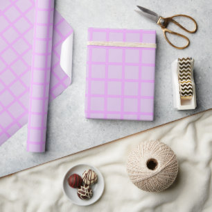 Soft Lavender Grid Wrapping Paper