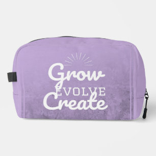 Soft Lavender-Purple with White Typography  Dopp Kit