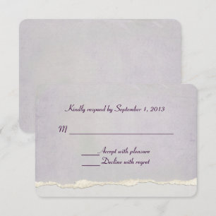 soft lavender torn edge RSVP