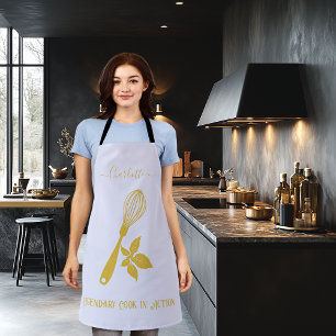 Soft Lavender with Antique Gold Whisk and Herb Apron