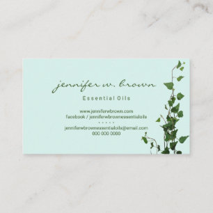 Soft leaves photo floral green eucalyptus business card