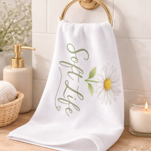 Soft Life Aesthetic Daisy Watercolor Floral Hand T Towel