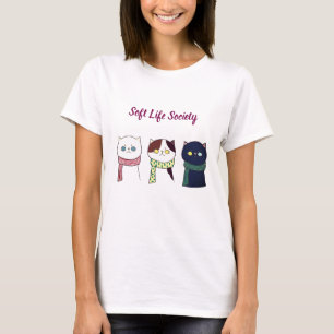 Soft Life Society Cozy Cat Aesthetic T-Shirt