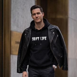 Soft Life Sweat à Capuche Graphique Noir | Minimal