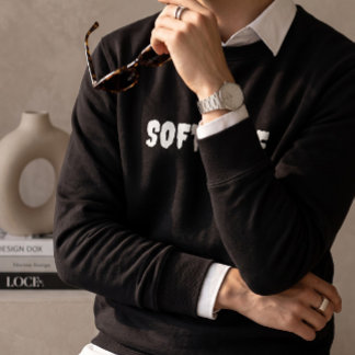 Soft Life Sweatshirt à col rond noir pour hommes |