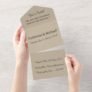 Soft Light Beige Background – Wedding Design All In One Invitation